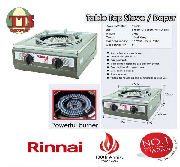 TTS - GAS STOVE RINNAI SEMI-COMMERCIAL TABLE TOP STOVE RTL-35K TTS DISTRIBUTION SDN BHD - 图片 3