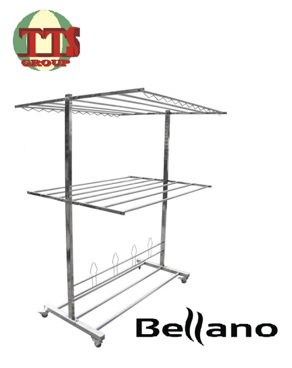 TTS - BELLANO HEAVY DUTY 12KG+T TYPE FOLDABLE /FREESTANDING CLOTH HANGER EXTRA THICK 100% ANTI-RUST BLN-3608-SS TTS DISTRIBUTION SDN - 图片 3