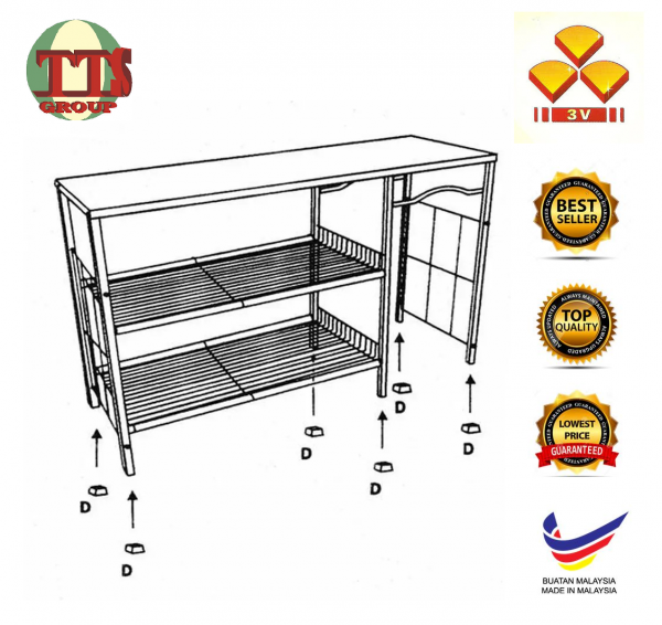 3V STOVE RACK / STOVE CABINET / COOKING TABLE TTS DISTRIBUTION SDN BHD - 图片 4