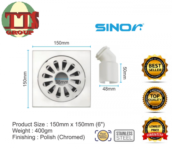 STAINLESS STEEL DEODORIZE FLOOR GRATING WITH WASHING MACHINE CONNECTOR SD-417-6 TTS DISTRIBUTION SDN BHD - Image 5