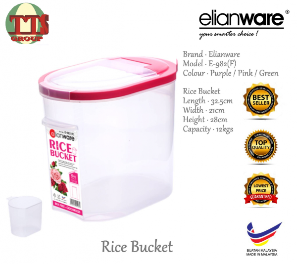 5/6KG PLASTIC RICE BUCKET/RICE CONTAINER (BPA FREE & ODOURLESS) TTS DISTRIBUTION SDN BHD - 图片 5