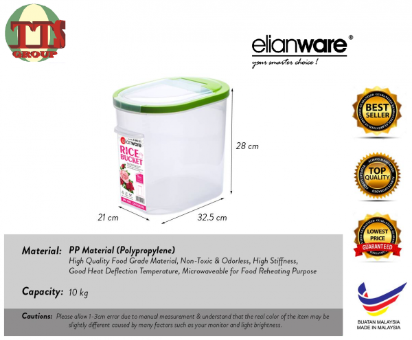 5/6KG PLASTIC RICE BUCKET/RICE CONTAINER (BPA FREE & ODOURLESS) TTS DISTRIBUTION SDN BHD - 图片 6