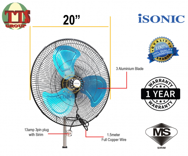 ISONIC 20" INDUSTRIAL WALL FAN TTS DISTRIBUTION SDN BHD - 图片 5